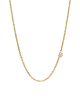 W扣18k黄金色钛钢项链男