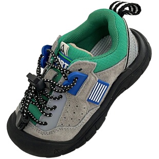 多巴胺2025秋款运动鞋男女童户外登山鞋大牌范潮款猪皮拼色休闲鞋