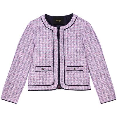 Maje九分袖花呢短外套上衣