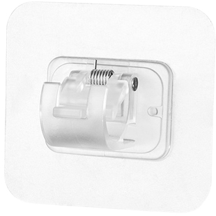 放杆子的底托粘钩日式超细伸缩杆支架贴挂杆托免打孔门窗帘固定器