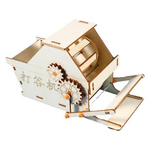 传统中华农具打谷机模型拼装老式脱谷机手工制作活动文创用品玩具