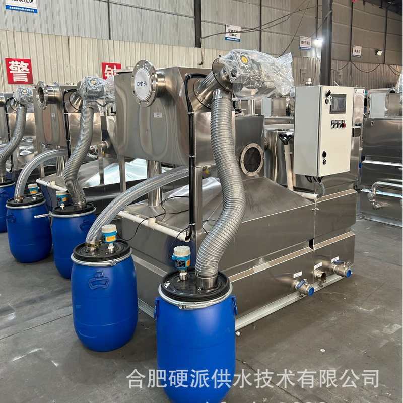 商用厨房油水分离器不锈钢自动排水系统防堵塞螺旋除渣自动排水