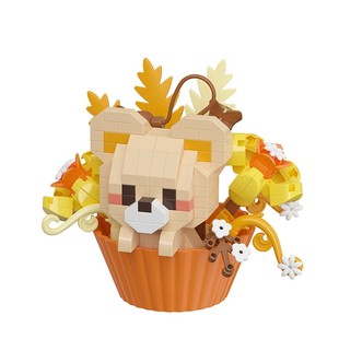 潮乐创新品萌宠蛋糕积木小颗粒益智卡通拼图玩具男女孩学校礼品