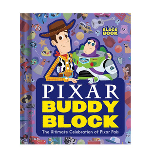 【现货多册选拍】皮克斯动画人物 【Block镂空异形纸板书】迪士尼/芝麻街/恐龙/建筑Pixar Buddy Block英语早教绘本英文进口儿童书
