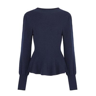 s.deer圆领荷叶边针织衫