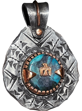 跋折罗VAJRA游牧复古图腾银吊坠