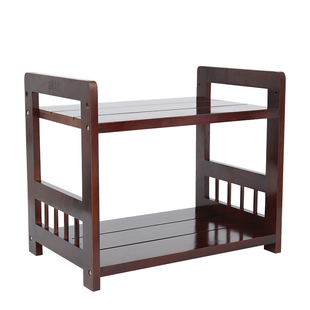 实木打印机置物架桌面办公收纳整理小架子音响架两层厨房微波炉架