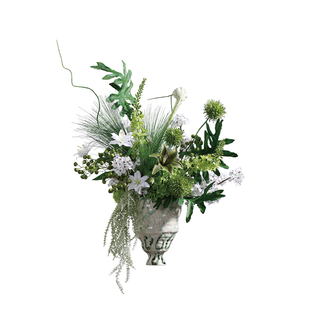 墨色林莽 新中式绿色系原创设计仿真花 酒店前台别墅玄关客厅摆件