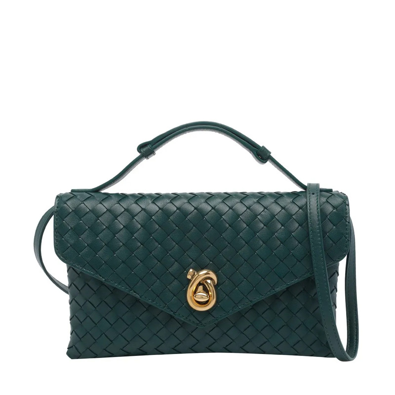 BOTTEGA VENETA女士knot lock BV绿色单肩包26早春新款意大利代购