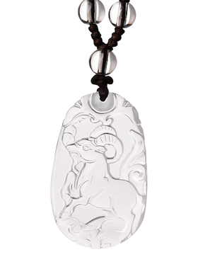 天然白水晶生肖吊坠男女款本命年