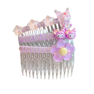 2024新款儿童碎发梳女童前额刘海碎发整理神器女孩后脑勺插梳发卡