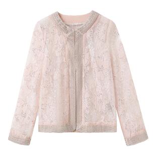 新中式国风重工珠绣设计感上衣百搭轻奢钉珠蕾丝时尚外套女 N2081