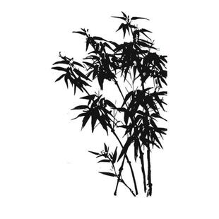 贴纸定制画翠竹竹子中式墙贴贴画水墨竹卧室柜门贴推拉门玻璃贴