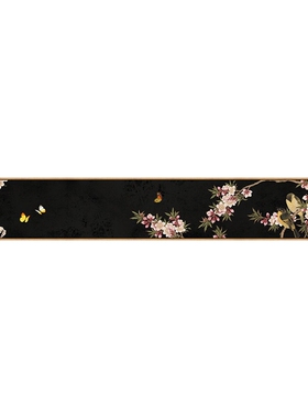 中古风黑系花鸟客厅装饰画