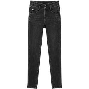 【保暖含羊绒】Miss Sixty2025冬季新款牛仔裤女显瘦小脚铅笔裤