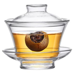 玻璃盖碗透明泡茶杯茶具套装三才功夫加厚耐热高硼硅公道杯组合