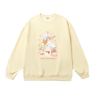 原创可爱猫咪圆领卫衣女春秋季新款学生加绒长袖卡通情侣套头上衣