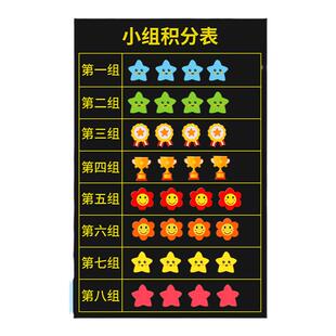 小组积分表黑板贴磁力贴星星笑脸小红花奖杯奖励磁贴儿童幼儿园家用卡通墙贴班级竞赛评比表扬教具冰箱贴磁性