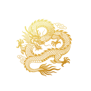 原创仿金龙凤转印贴中国风龙纹烫画DIY装饰2026新款白墨烫画