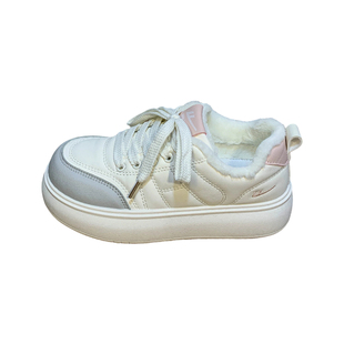 回力加绒圆头小白鞋女2026冬季新款鞋子女款增高学生百搭保暖棉鞋