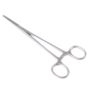 18cm拔火罐止血钳子不锈钢平口钳直头弯头镊子钓鱼宠物拔毛持针器