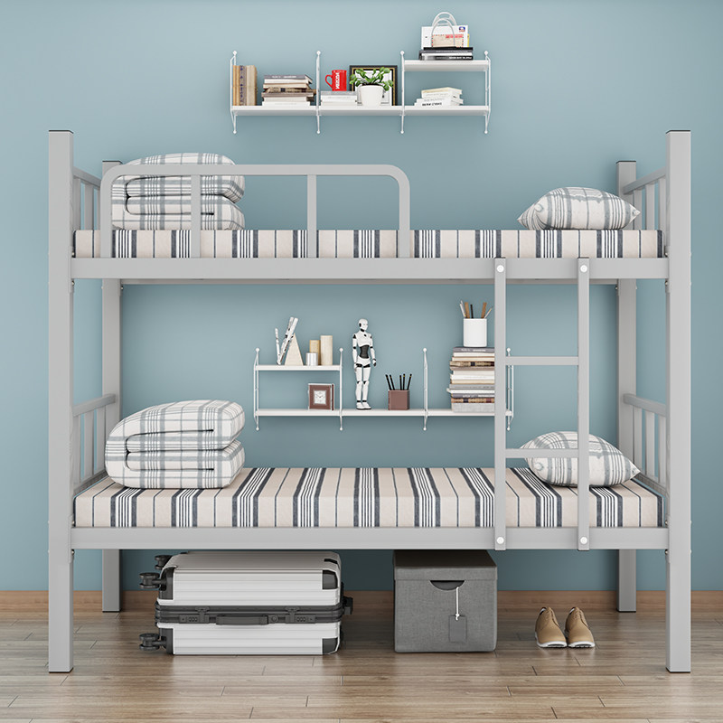 上下铺铁床员工宿舍双层床学生高低床大人2米宽铁架床成人双人床