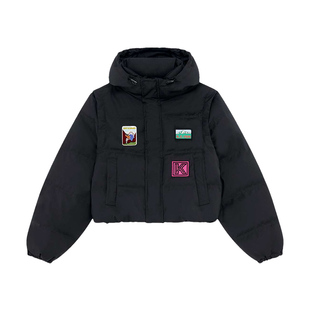 KENT&CURWEN/肯迪文秋冬系列女士短款可脱卸袖羽绒服背心两穿