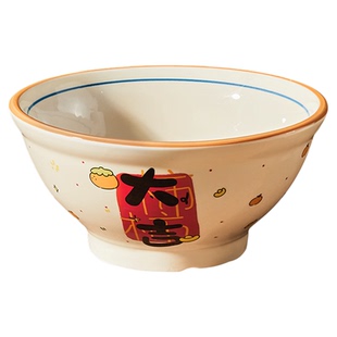 中式陶瓷面碗家用新款吃面碗大碗釉下彩拉面碗高颜值汤面碗泡面碗