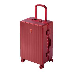 袋鼠红色行李箱结婚陪嫁一对女2025新款纯pc28寸红喜拉杆密码粉24
