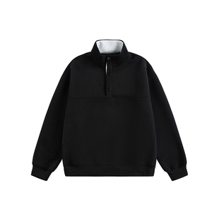 Dream made美式半开襟立领卫衣男款春秋季老钱风重磅上衣男生外套