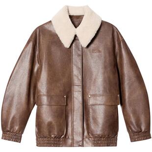 SALT.P可颜可拆毛领pu皮衣棉服外套夹克女2025秋冬新款AC35310310