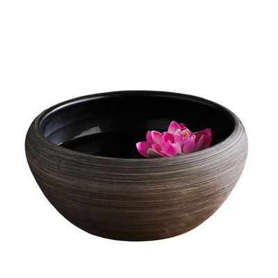 景德镇陶瓷花盆手工制作高温烧制