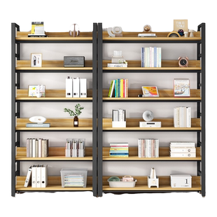 书架落地简约客厅钢木多层储物架货架文件收纳书柜铁艺多层置物架