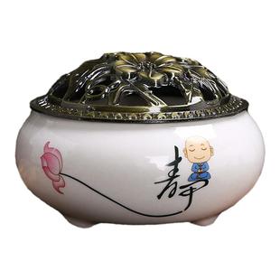 陶瓷小号香炉迷你家用盘香沉香檀香蚊香炉熏香炉盘托室内熏香炉