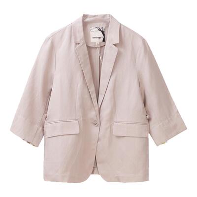 布景薄款撞色七分袖小西装