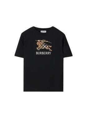 【24期免息】BURBERRY男童 马术骑士格纹棉质 T恤衫 多色