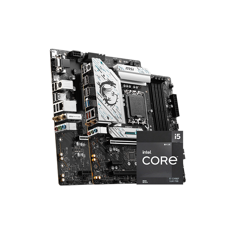 英特尔i5 12490F/13490F/14490F微星b760迫击炮电脑主板cpu套装