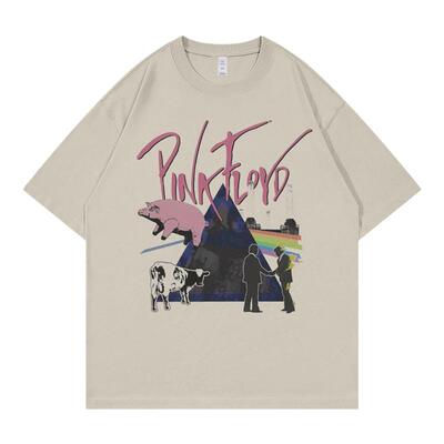 PinkFloyd落肩宽松摇滚短袖T恤
