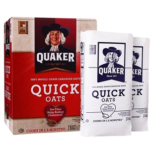 加拿大进口桂格无添加糖纯燕麦片代餐粥快煮快熟营养早餐5160g