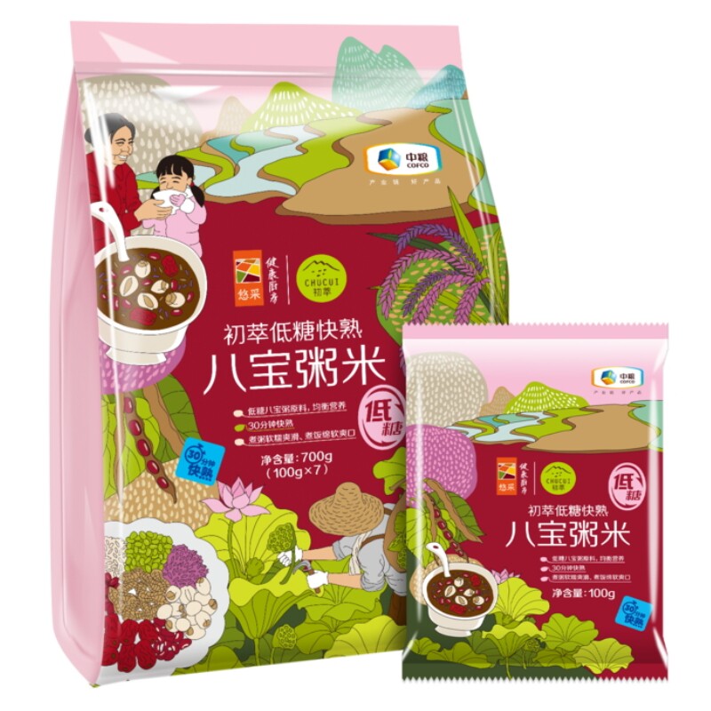 中粮初萃低糖八宝粥米五谷杂粮熬粥材料组合粗粮小包装营养米伴侣