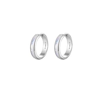 白岚白贝耳圈925银女耳环高级精致简约轻奢气质耳饰耳钉ED4403