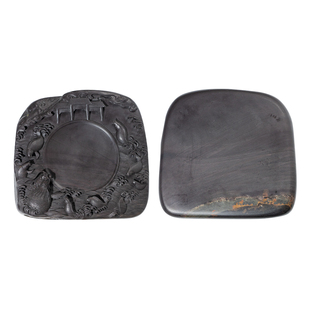 张小凤孤品端砚整块大茶桌茶台坑仔岩高档天然精品茶具文房四宝毛笔书法手工厚砚台礼盒送礼喝茶庭院家用礼物