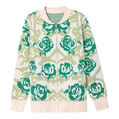 恒源祥奶奶装针织外套厚款