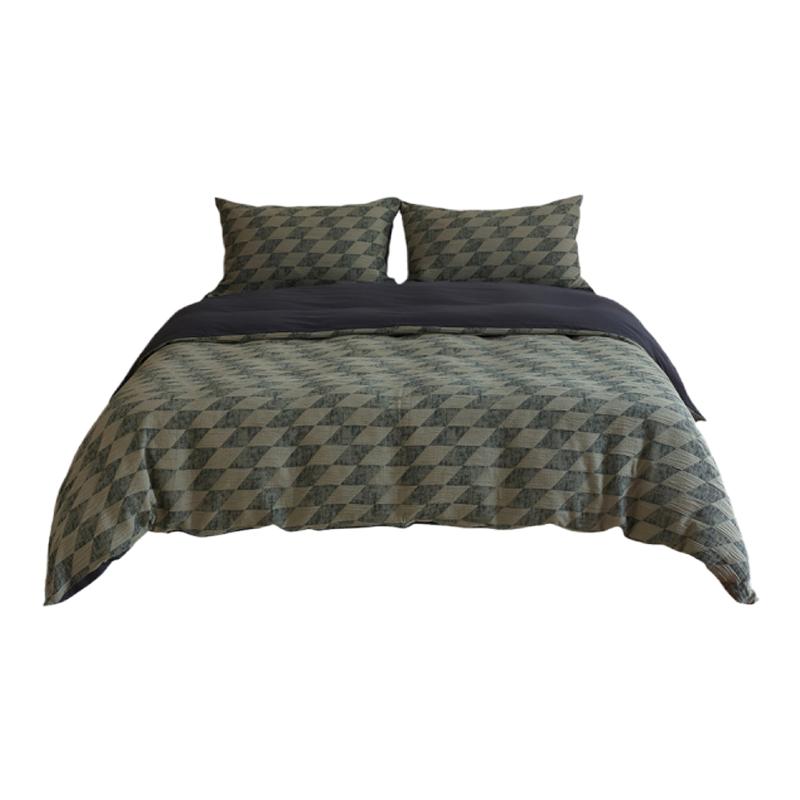 花时间生活新款四季纯棉色织提花水洗全棉被套床单舒适床上四件套