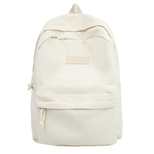 袋鼠双肩包 初中书包女百搭高中生大容量ins小众女生轻便白色背包