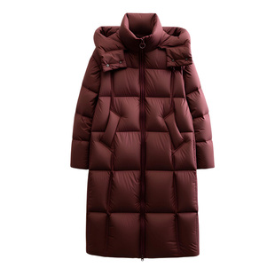 雅鹿25新款官方女士中长羽绒服新款冬季可拆帽加厚防寒保暖户外