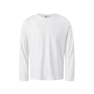 短句先生【正肩基础打底T】通勤纯棉合身纯色圆领长袖T恤男女秋冬