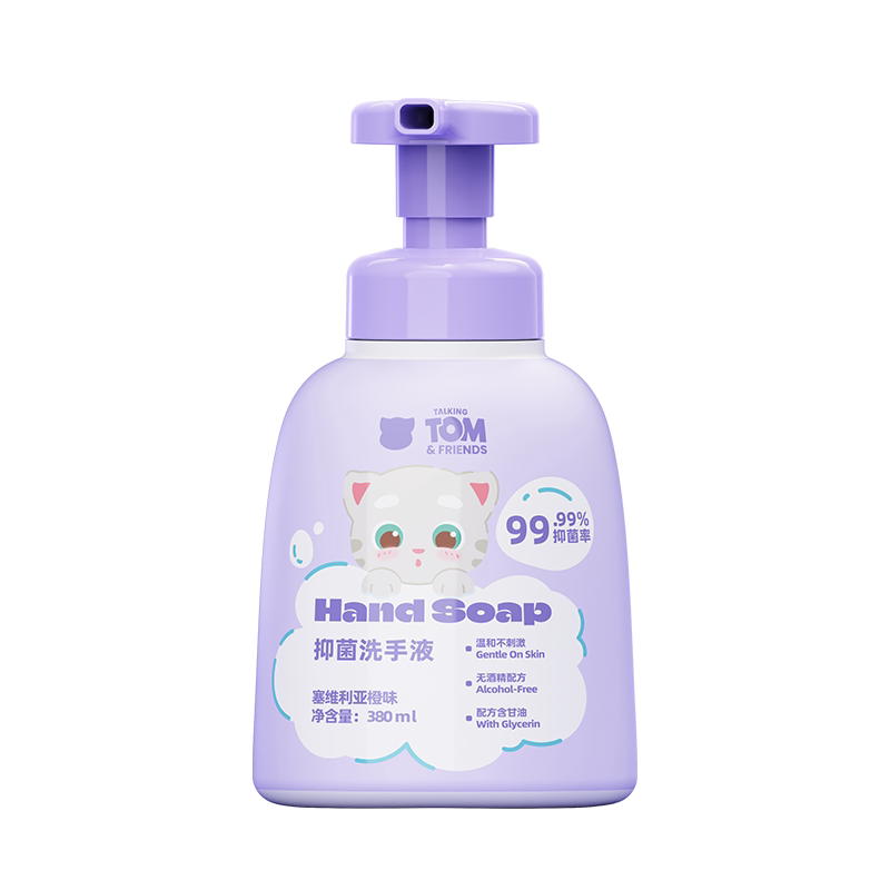 【消字号】汤姆猫按压泡沫型抑菌洗手液温和家庭装全家适用380ml