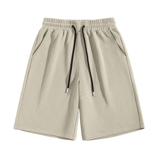 班尼路运动短裤男纯棉宽松直筒重磅卫裤夏季休闲五分裤卡其裤子A
