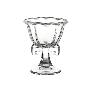 高颜值蝴蝶结玻璃杯子高脚红酒冰淇淋甜品杯女生微醺酒杯果酒香槟